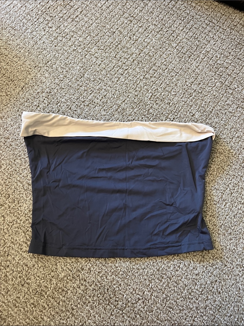 Princess Polly navy and cream tube top